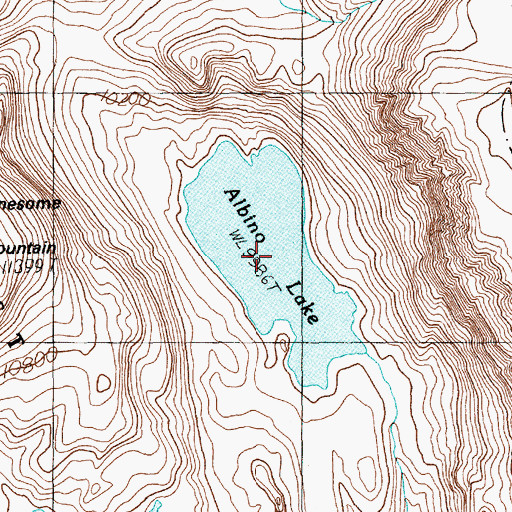 Topographic Map of Albino Lake, MT
