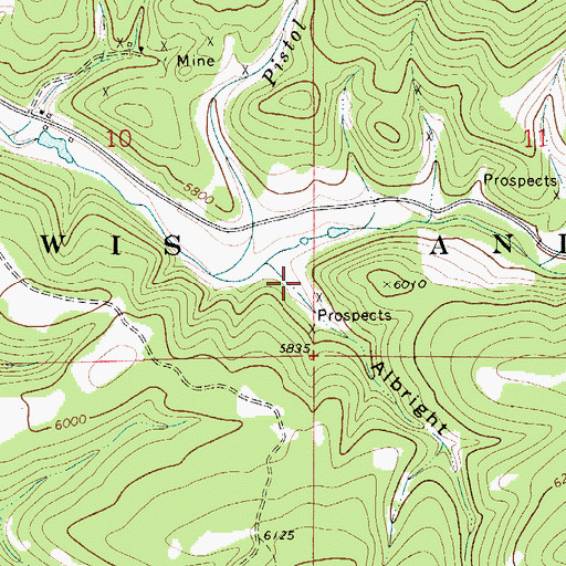 Topographic Map of Albright Gulch, MT