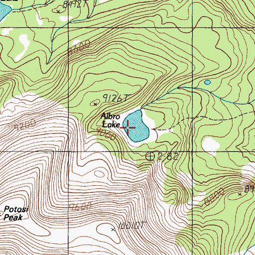Topographic Map of Albro Lake, MT