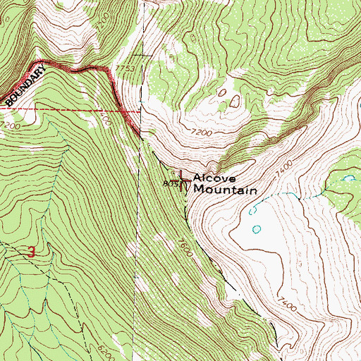 Topographic Map of Alcove Mountain, MT