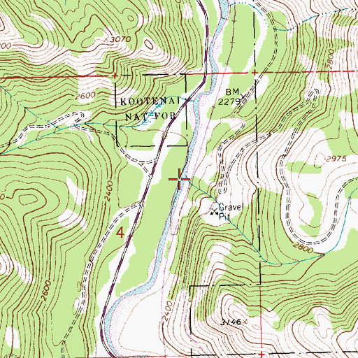 Topographic Map of Alder Creek, MT