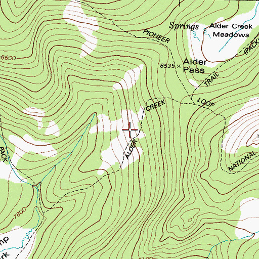 Topographic Map of Alder Creek Trail, MT