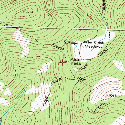 Topographic Map of Alder Pass, MT