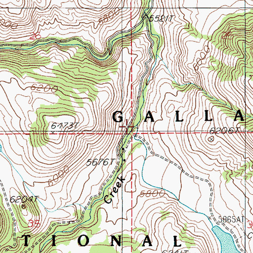 Topographic Map of Aldridge Creek, MT