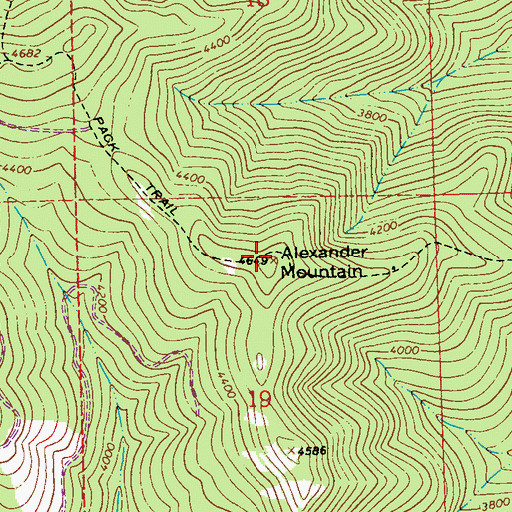 Topographic Map of Alexander Mountain, MT