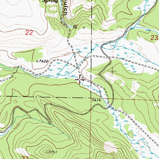Topographic Map of Alice Cabin, MT