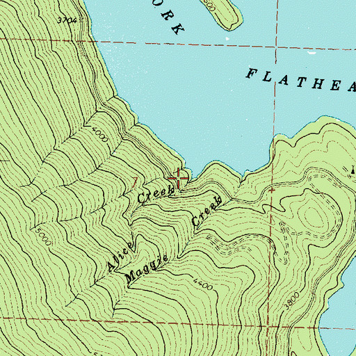 Topographic Map of Alice Creek, MT