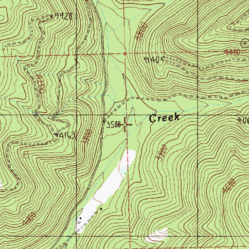 Topographic Map of Alice Creek, MT