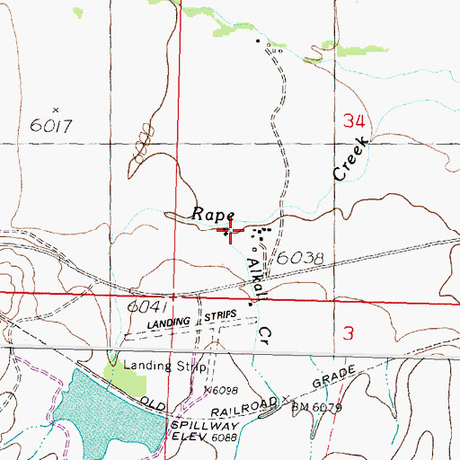 Topographic Map of Alkali Creek, MT