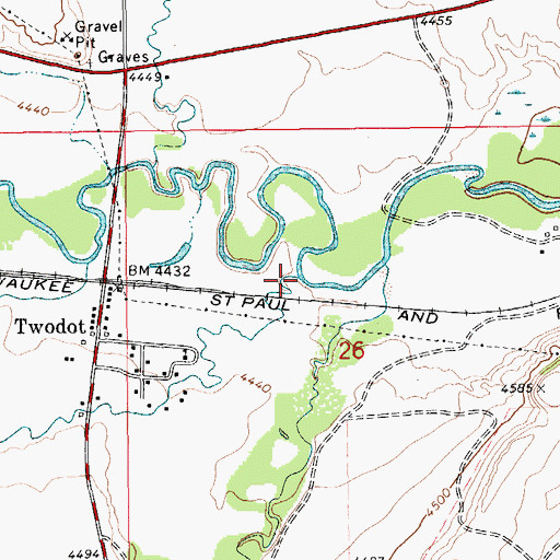 Topographic Map of Alkali Creek, MT