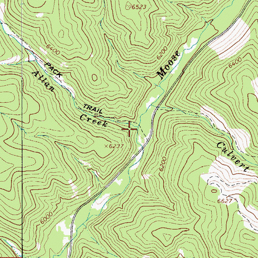 Topographic Map of Allan Creek, MT