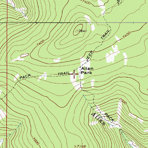 Topographic Map of Allan Park, MT
