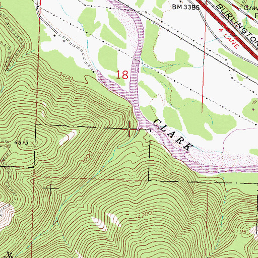 Topographic Map of Allen Creek, MT