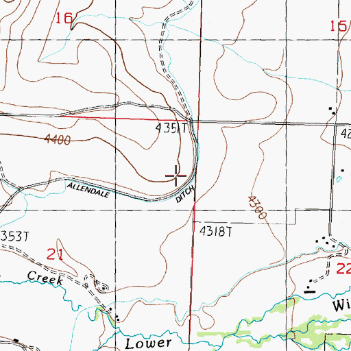 Topographic Map of Allendale Ditch, MT
