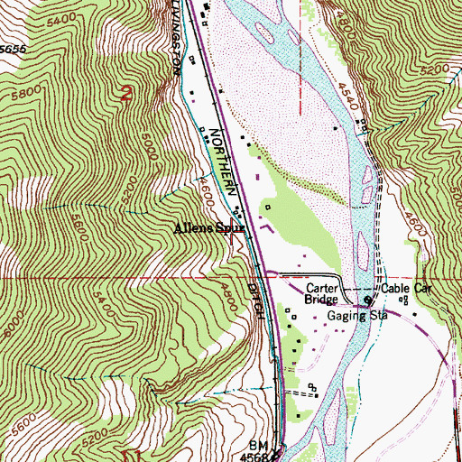 Topographic Map of Allens Spur, MT
