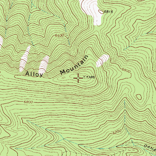 Topographic Map of Alloy Mountain, MT