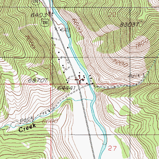 Topographic Map of Almart, MT