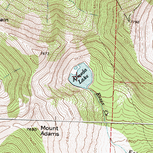 Topographic Map of Almeda Lake, MT