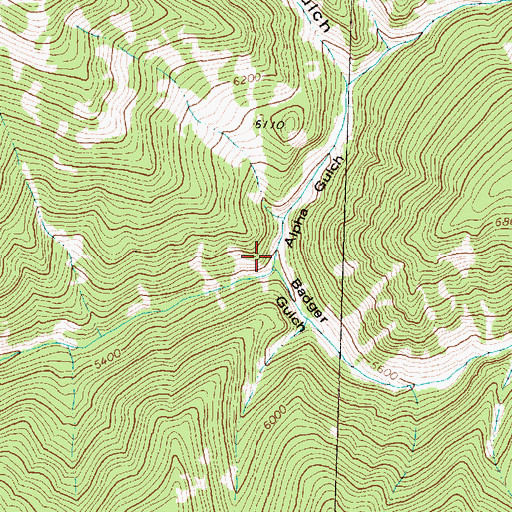 Topographic Map of Alpha Gulch, MT