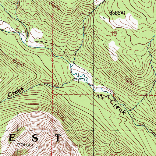 Topographic Map of Alpine Creek, MT