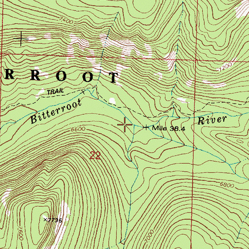 Topographic Map of Alpine Creek, MT