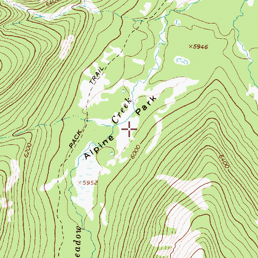 Topographic Map of Alpine Park, MT