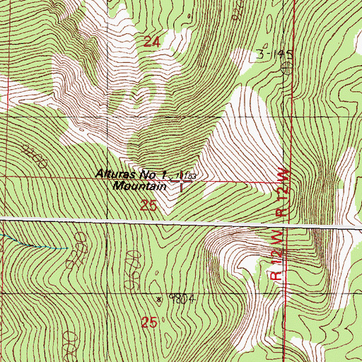 Topographic Map of Alturas Number One Mountain, MT