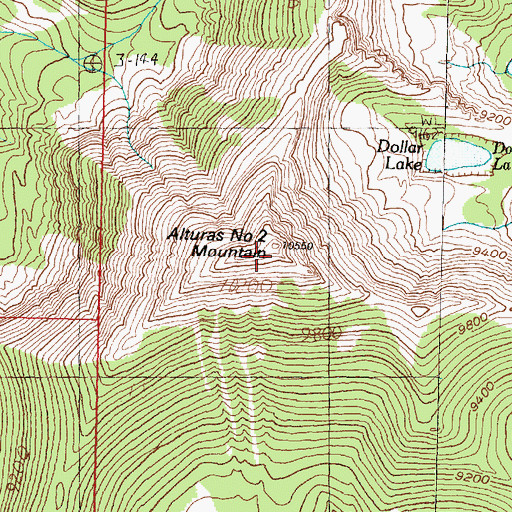 Topographic Map of Alturas Number Two Mountain, MT
