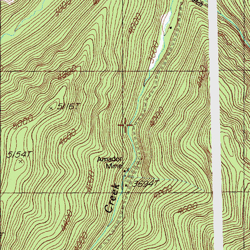 Topographic Map of Amador Mine, MT