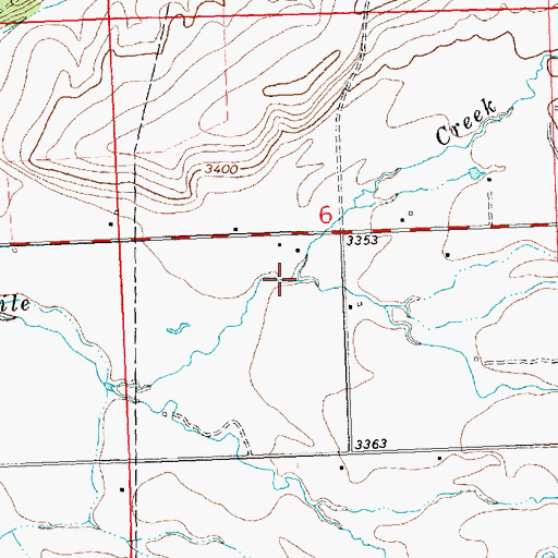 Topographic Map of Ambrose Creek, MT