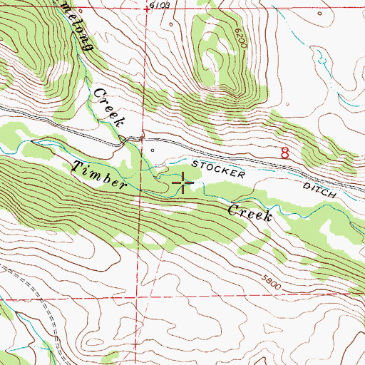 Topographic Map of Amelong Creek, MT