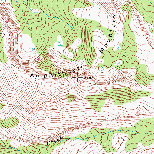 Topographic Map of Amphitheatre Mountain, MT