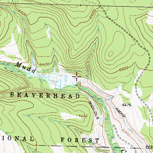 Topographic Map of Ampo Ditch, MT