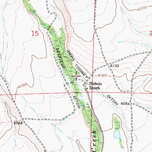 Topographic Map of Ampo Toomey Ditch, MT