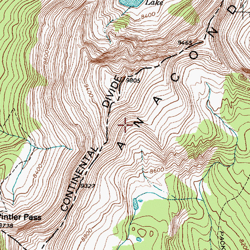 Topographic Map of Anaconda Pintler Wilderness, MT