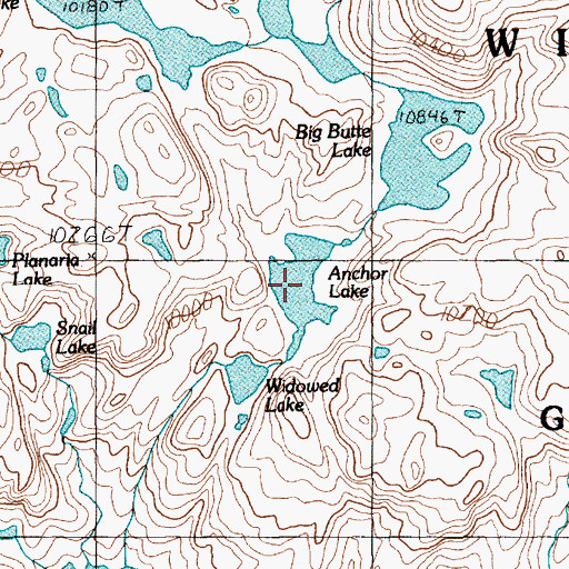 Topographic Map of Anchor Lake, MT
