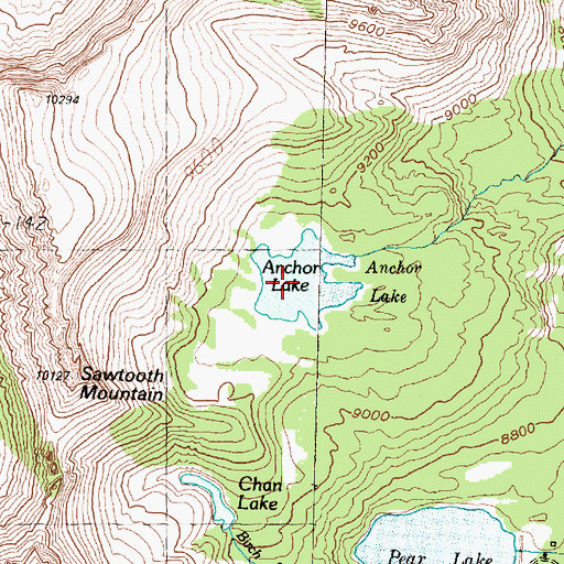 Topographic Map of Anchor Lake, MT