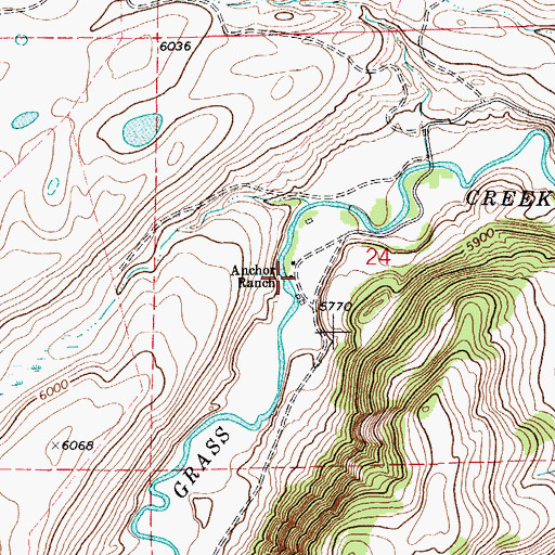 Topographic Map of Anchor Ranch, MT