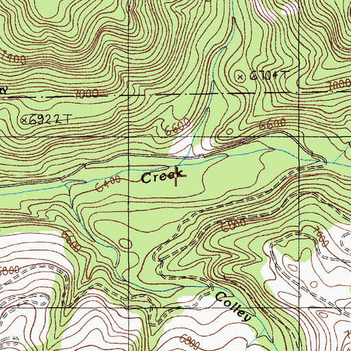 Topographic Map of Anderson Creek, MT