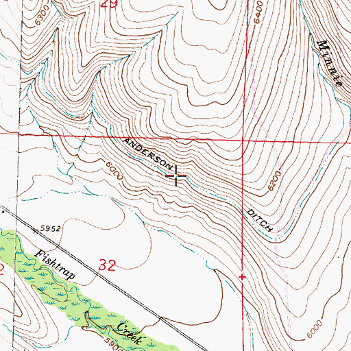 Topographic Map of Anderson Ditch, MT