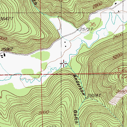 Topographic Map of Anderson Gulch, MT