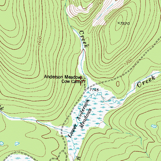 Topographic Map of Anderson Meadows Cow Camp, MT
