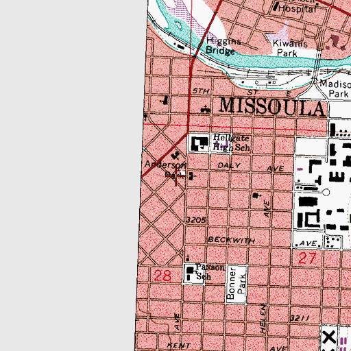 Topographic Map of Anderson Park, MT