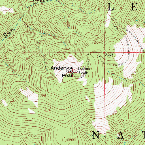 Topographic Map of Anderson Peak, MT