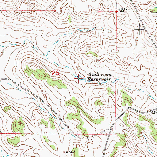 Topographic Map of Anderson Reservoir, MT