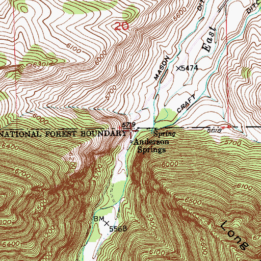 Topographic Map of Anderson Springs, MT