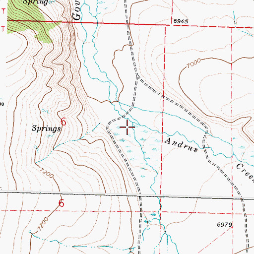 Topographic Map of Andrus Creek, MT