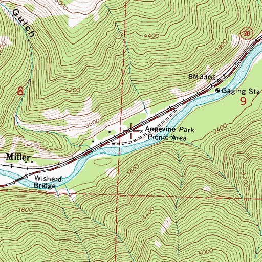 Topographic Map of Angevine Park Picnic Area, MT
