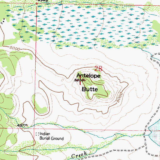 Topographic Map of Antelope Butte, MT