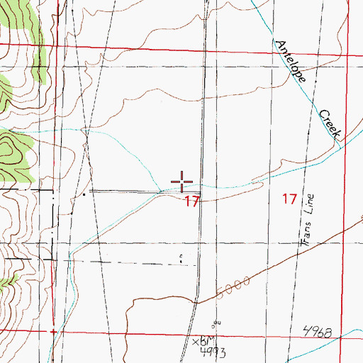 Topographic Map of Antelope Creek, MT